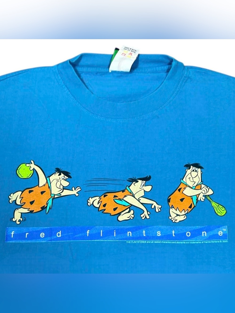 Vintage Fred Flintstone 2000 Flinstones Cartoon Graphic Shirt